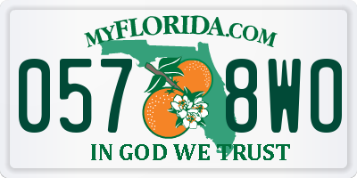 FL license plate 0578WO