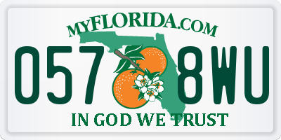 FL license plate 0578WU