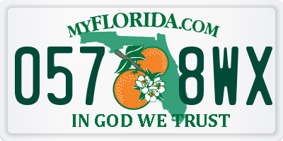 FL license plate 0578WX