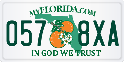 FL license plate 0578XA