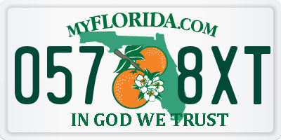 FL license plate 0578XT