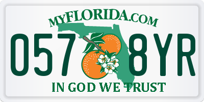 FL license plate 0578YR