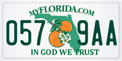 FL license plate 0579AA