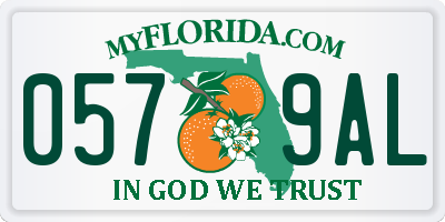 FL license plate 0579AL