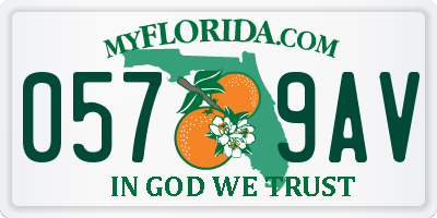 FL license plate 0579AV