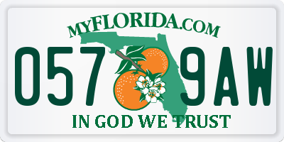 FL license plate 0579AW