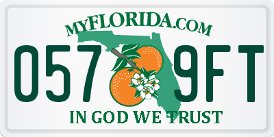 FL license plate 0579FT