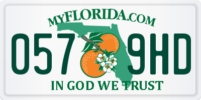 FL license plate 0579HD