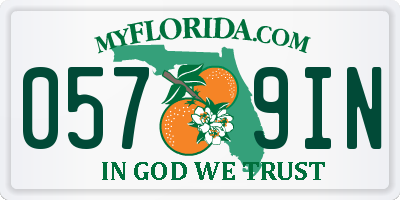 FL license plate 0579IN
