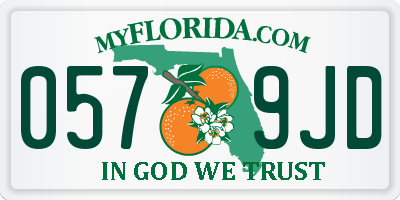 FL license plate 0579JD