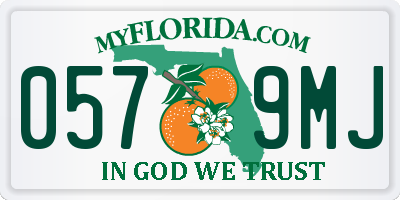FL license plate 0579MJ