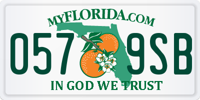 FL license plate 0579SB