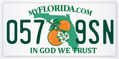 FL license plate 0579SN