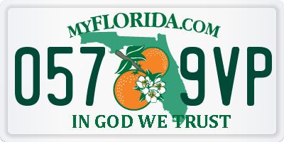 FL license plate 0579VP