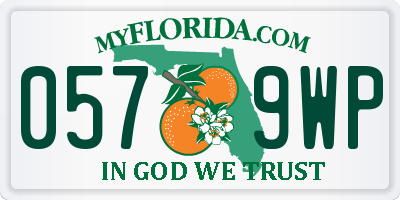 FL license plate 0579WP