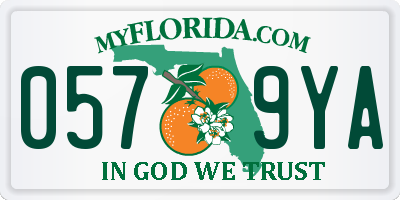 FL license plate 0579YA