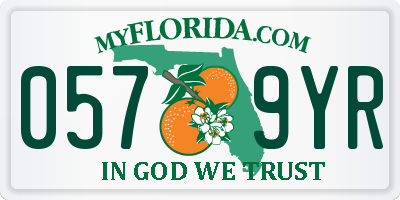 FL license plate 0579YR