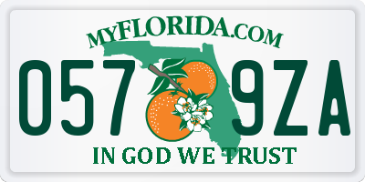 FL license plate 0579ZA