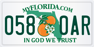 FL license plate 0580AR