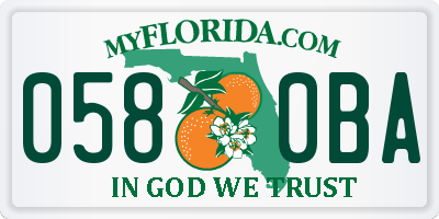 FL license plate 0580BA