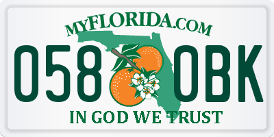 FL license plate 0580BK
