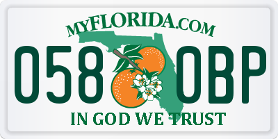 FL license plate 0580BP