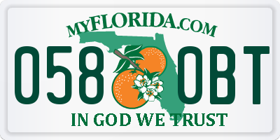 FL license plate 0580BT