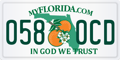 FL license plate 0580CD