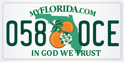 FL license plate 0580CE