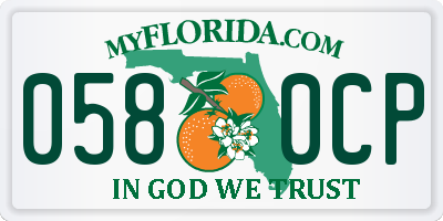 FL license plate 0580CP