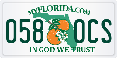 FL license plate 0580CS