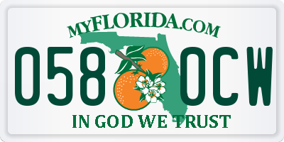 FL license plate 0580CW