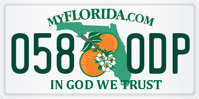 FL license plate 0580DP