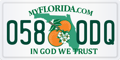 FL license plate 0580DQ