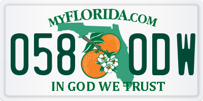 FL license plate 0580DW