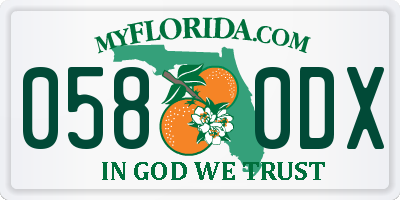FL license plate 0580DX