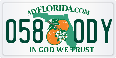 FL license plate 0580DY
