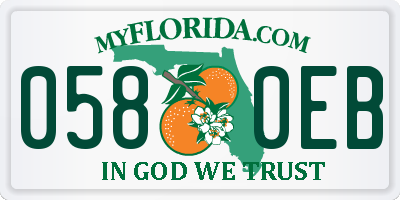 FL license plate 0580EB