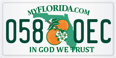 FL license plate 0580EC