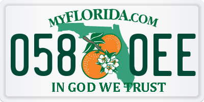 FL license plate 0580EE