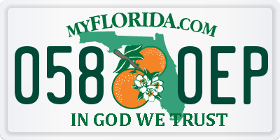FL license plate 0580EP