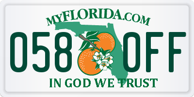 FL license plate 0580FF