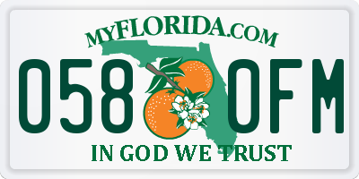 FL license plate 0580FM