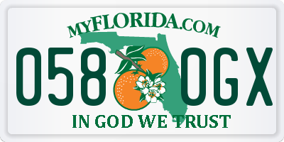 FL license plate 0580GX