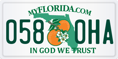 FL license plate 0580HA