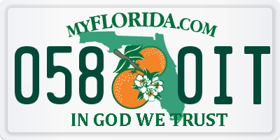 FL license plate 0580IT