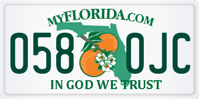 FL license plate 0580JC