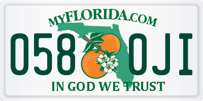 FL license plate 0580JI