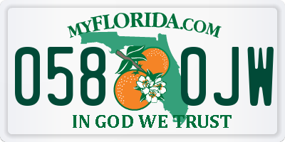 FL license plate 0580JW