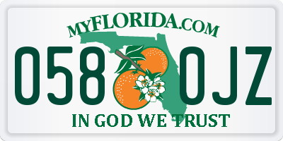 FL license plate 0580JZ